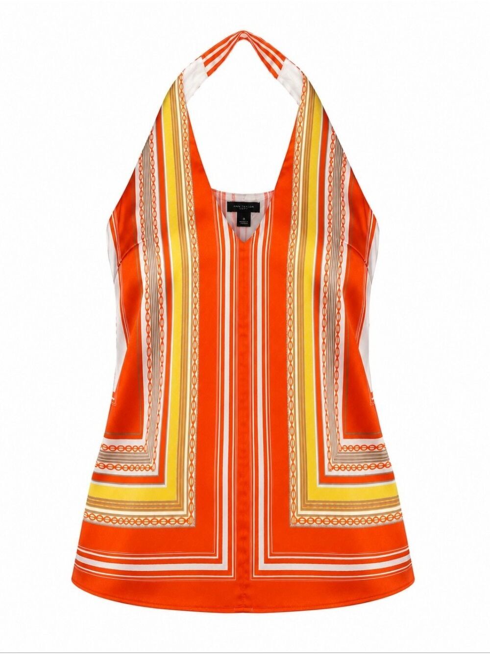 Ann Taylor Loft Orange Stripe Halter Top Size 6 NWT Style - Picture 2 of 8